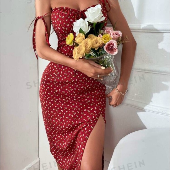 Red boho summer dress - Picture 5 of 6